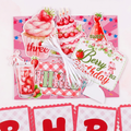 Berry Sweet Strawberry 3rd Birthday Party Decor Bundle