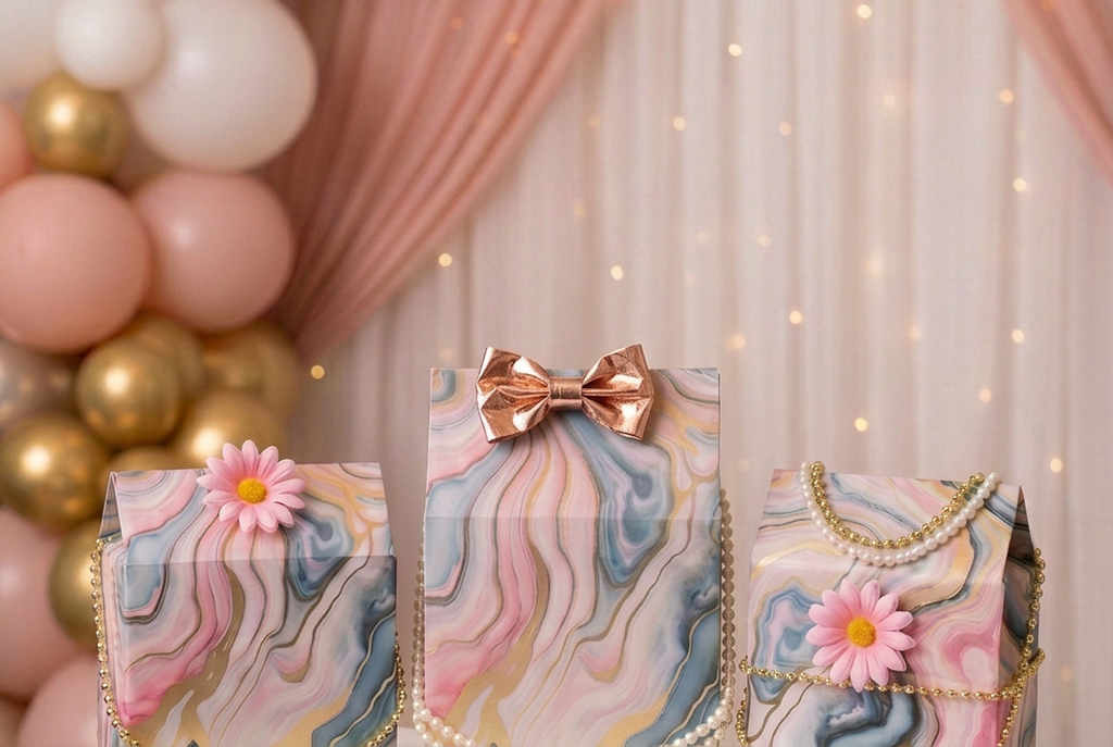 Decorative Marbled Print Gift Box – Sold Individually