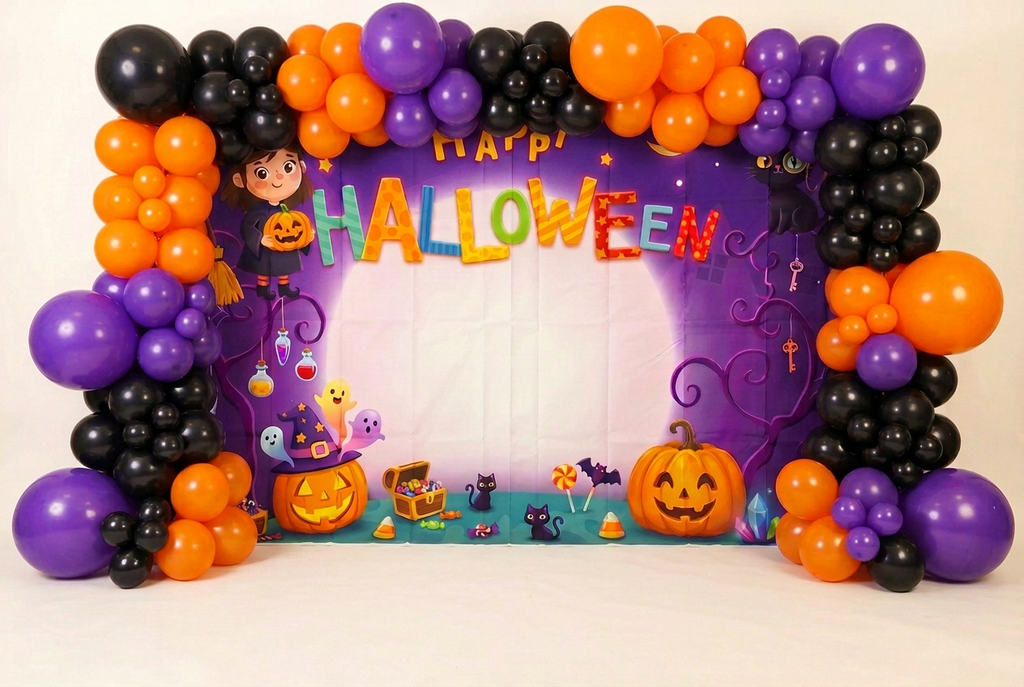 Happy Halloween Backdrop & Decorative Borders