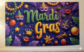 Mardi Gras Party Backdrop Banner