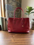 Red Saffiano Leather Tote Bag – Designer Style