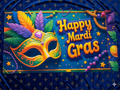 Happy Mardi Gras Masquerade Mask Banner