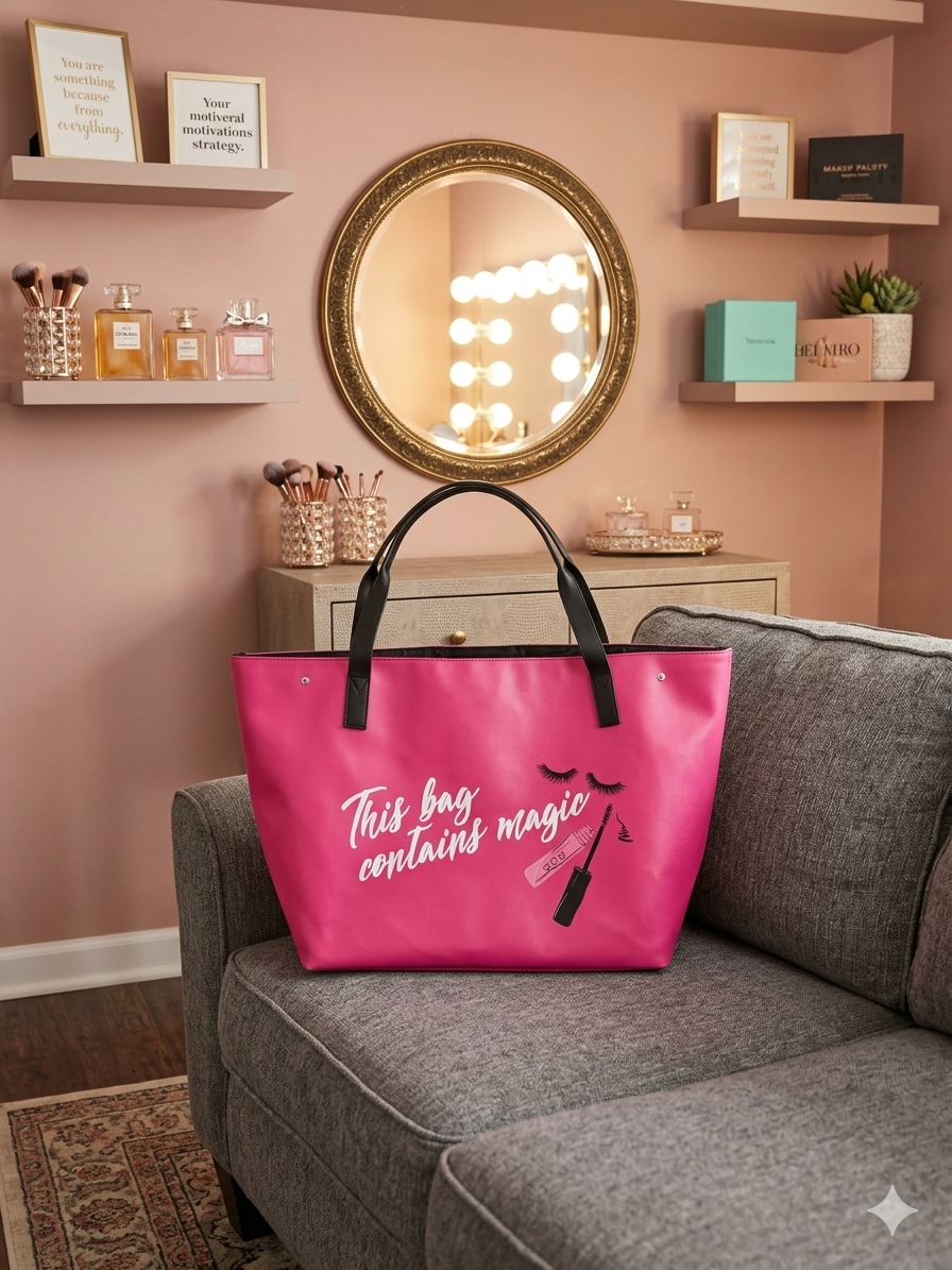 "This Bag Contains Magic" Hot Pink Tote Bag
