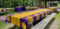 Basketball Flame Party Tablecloth – Purple & Gold