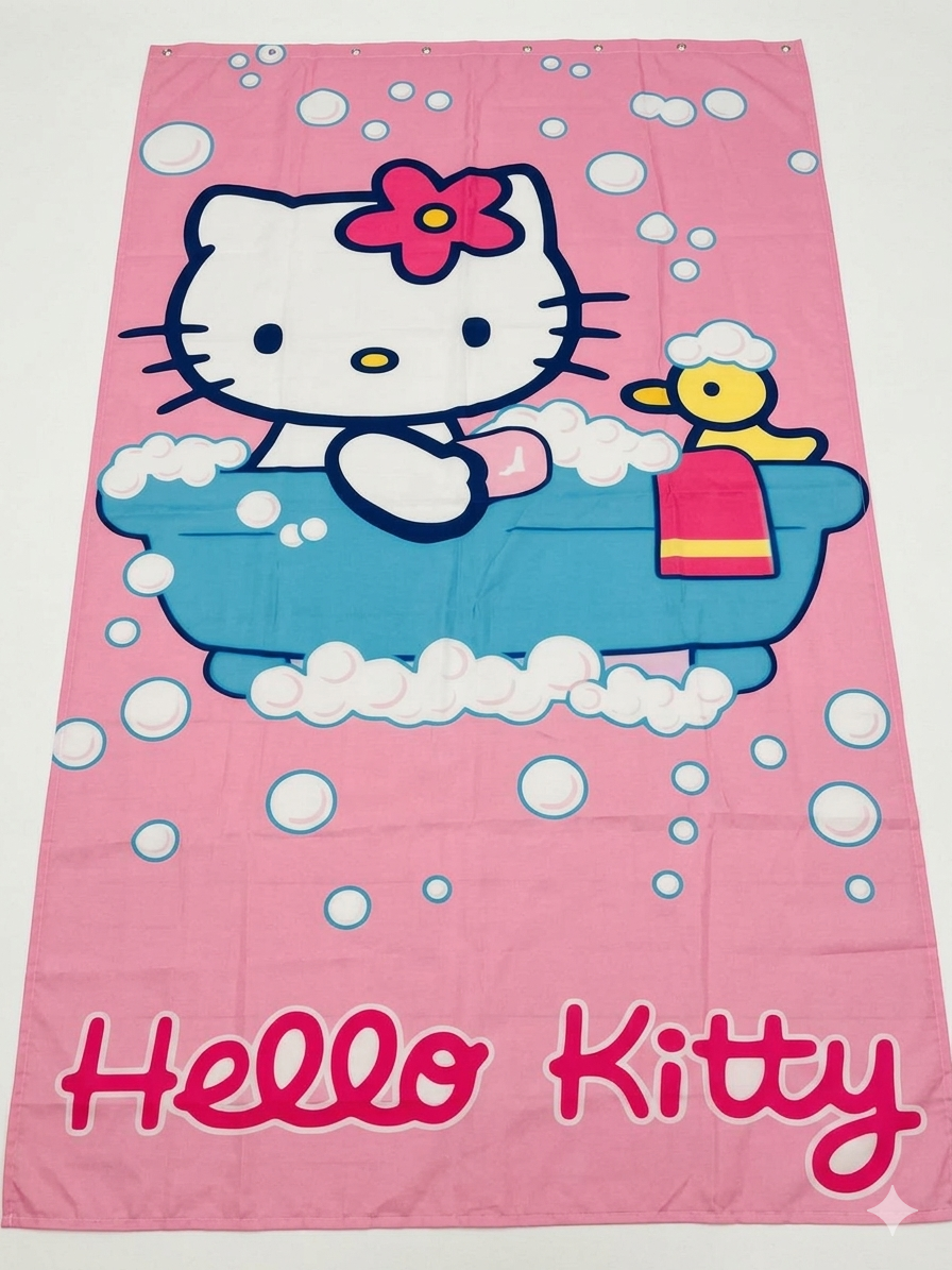 Hello Kitty Bath Time Shower Curtain
